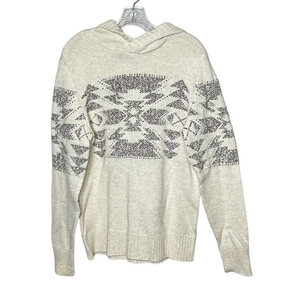 American Eagle Men’s Beige Fair Isle Hooded Sweater. Size Small. - Picture 1 of 8